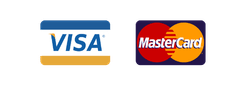 Secure payment methods accepted including Visa and Mastercard